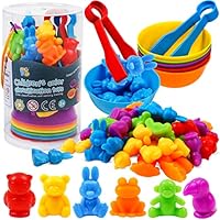 NAODONGLI Counting Color Sorting Toys Animals Matching Games with Rainbow Bowls,Preschool Learning Educational Montessori Sensory Training Activities Toys Easter Gift for 3 4 5 Year Old Toddlers