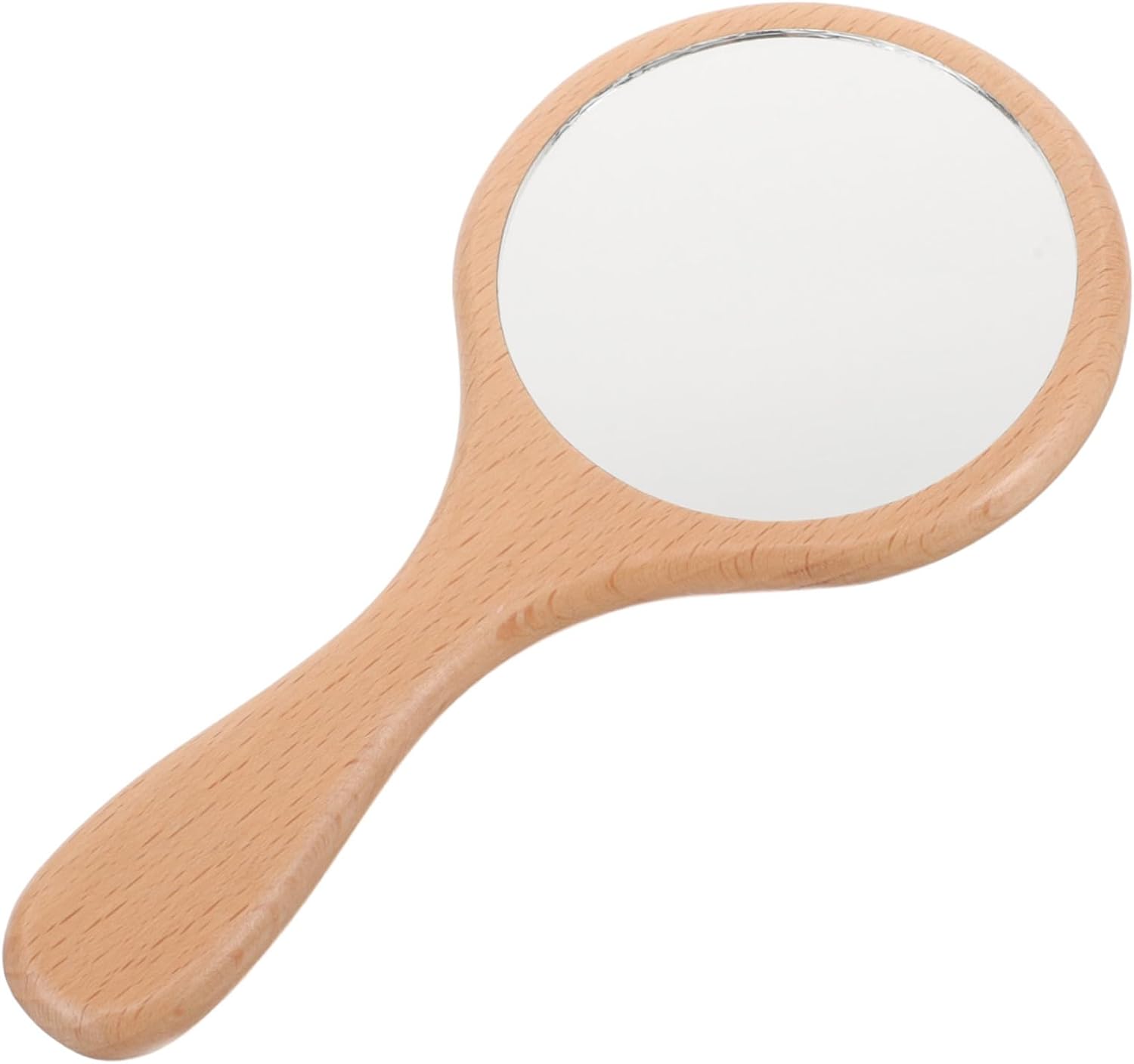 VALICLUD Portable Wooden Handheld Makeup Mirror with High Definition Surface Lightweight and Hand Mirror for Travel and Daily Use Comfortable Grip