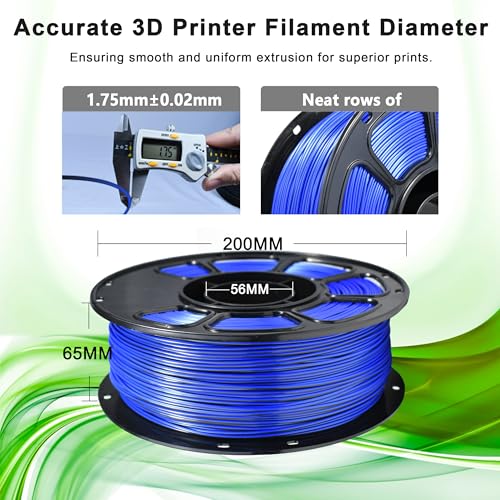 Image of iBOSS Silk PLA+ Dual Color Filament 1.75mm, Bi-Color Shiny PLA Plus Finish, Smooth & Glossy, 1kg Spool (2.2lbs), Shiny Silk PLA PRO Coextruded Filament for 3D Printers (Silk Blue Black)