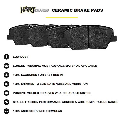 Hart Brakes Rear Brakes And Rotors Kit |Rear Brake Pads| Brake Rotors And Pads| Ceramic Brake Pads And Rotors |Fits 2011-2018 Porsche Cayenne #TOP4