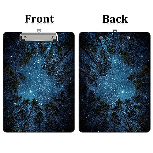 Image of Plastic A4 Clipboards, Clip Board Stardard Letter Size 9 x 12.5 in | Office Decorative for Students Women Men and Kids,Night Sky