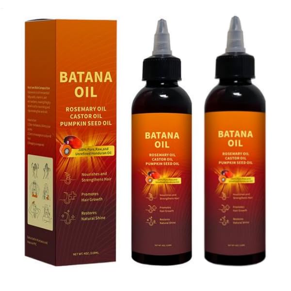 Aceite Batanas Crecimiento Cabello, 2X118ML Aceite Cabello Romero, Aceites Batanas Con Romero Ricino Y Semillas Calabaza, Hidrata Profundamente Reduce Caída Cabellos, Para Hombres Y Mujeres