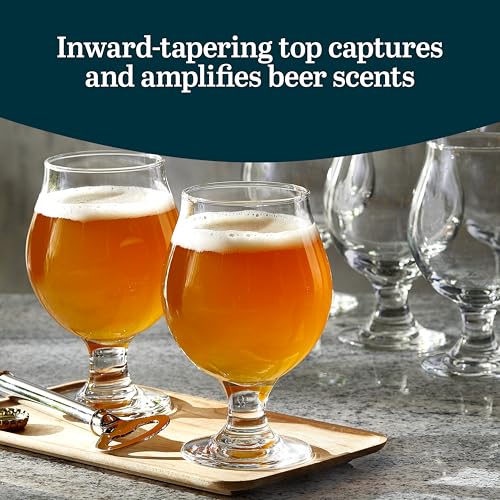 image for Libbey Entertaining Essentials Belgian Beer Glasses, 13 oz, Craft Beer