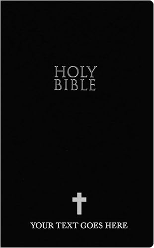 Biblia NIV personalizada Nueva versión internacional Biblia de piel sintética con nombre personalizado hasta 3 filas de texto con versículos