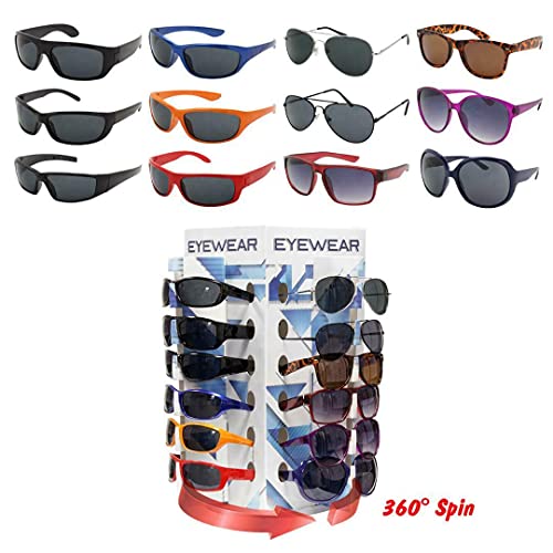 Wholesale Lot of 48 Sunglasses On 4 Panel Counter Display Polycarbonate UV400 Unisex Assorted Styles and Designs3