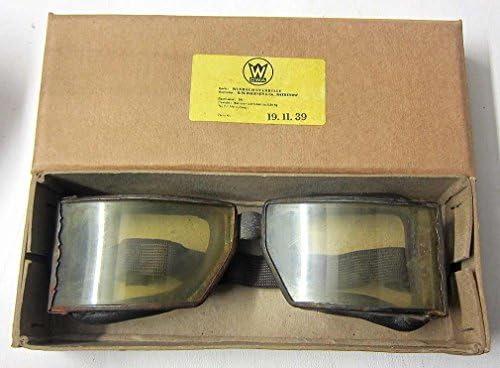 WW2 German Panzer Motorcycle Goggles & Vintage Aviator Driving Aged Wehrmacht