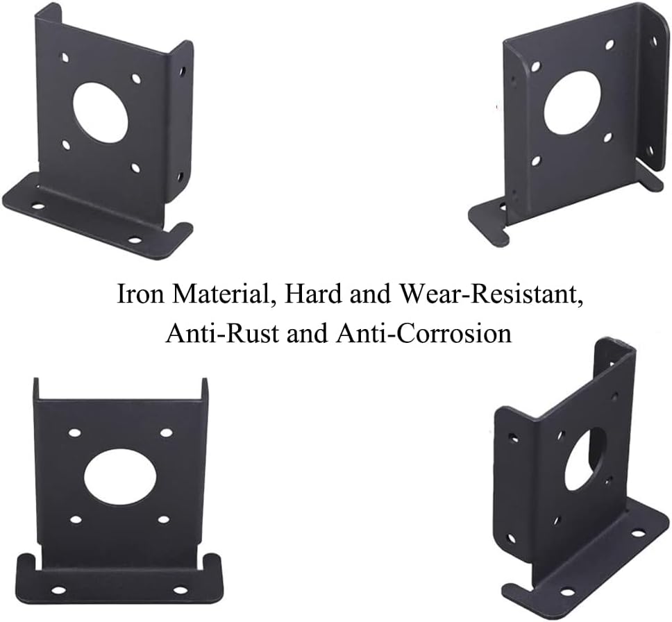 TopHomer 2PCS Adjustable Post Base Brackets for 4 * 4in Post, Heavy Duty Black Post Anchor Base Brackets Support, Fastening Installation, for Wood Stakes, Railing