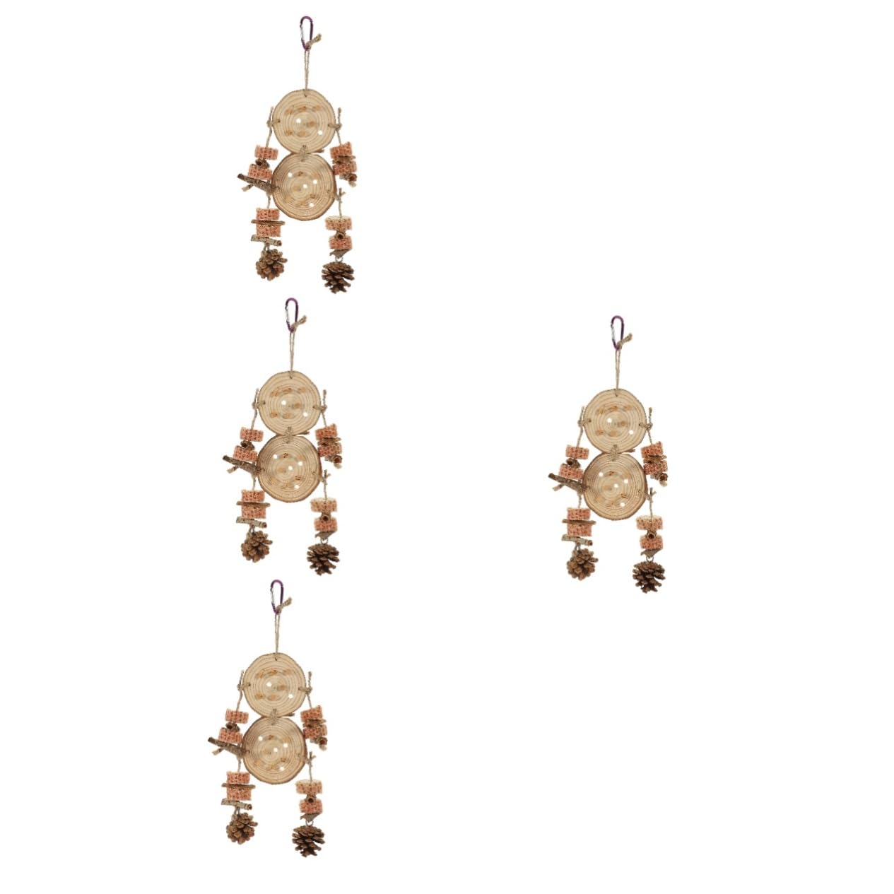 Toddmomy 4pièces Jouet à Mâcher pour Perroquet Accessoire Suspendu pour Cage Oiseaux Jouet Naturel avec Cônes De Pin Divertissement pour Perruches Et Perroquets