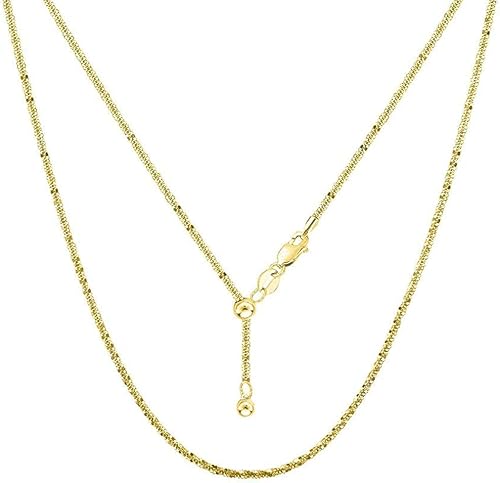 Savlano Collar de plata de ley 925 maciza de 0.059 in entrecruzado Roc Bolo ajustable de 14 a 24 pulgadas para mujer, fabricado en Italia, viene con