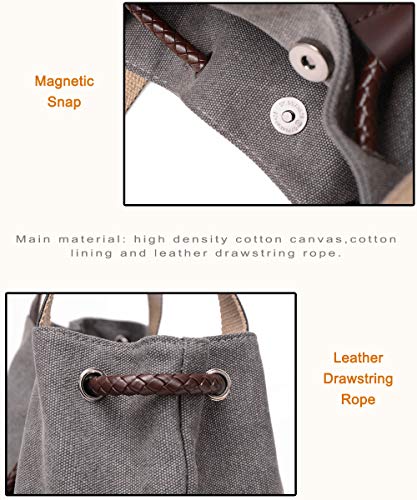Women Printing Canvas Shoulder Bag Casual Hand Bags Purse Retro Tote Bags (Gray) #TOP3