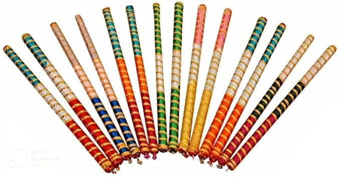 ARYANSH Shoppe Multicolor Dandiya Sticks for Dance| Bold Dandiya Sticks, Garba Dance Sticks for Navratri Festival (Pack of Pair 1)-image-28