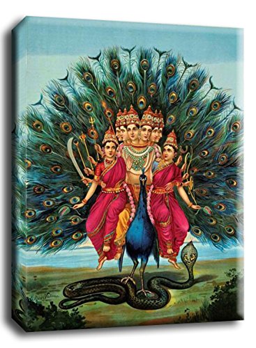 Image of Tallenge - Murugan - Raja Ravi Varma Mythology Collection - Medium Gallery Wrap - Framed (18 x 24 inches)