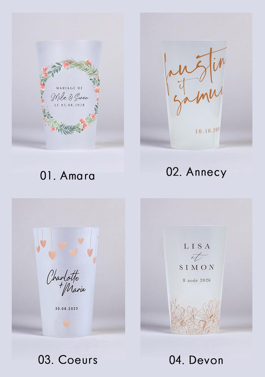Gobelet Personnalisable pour Mariage - Eco Cup en Plastique (50)