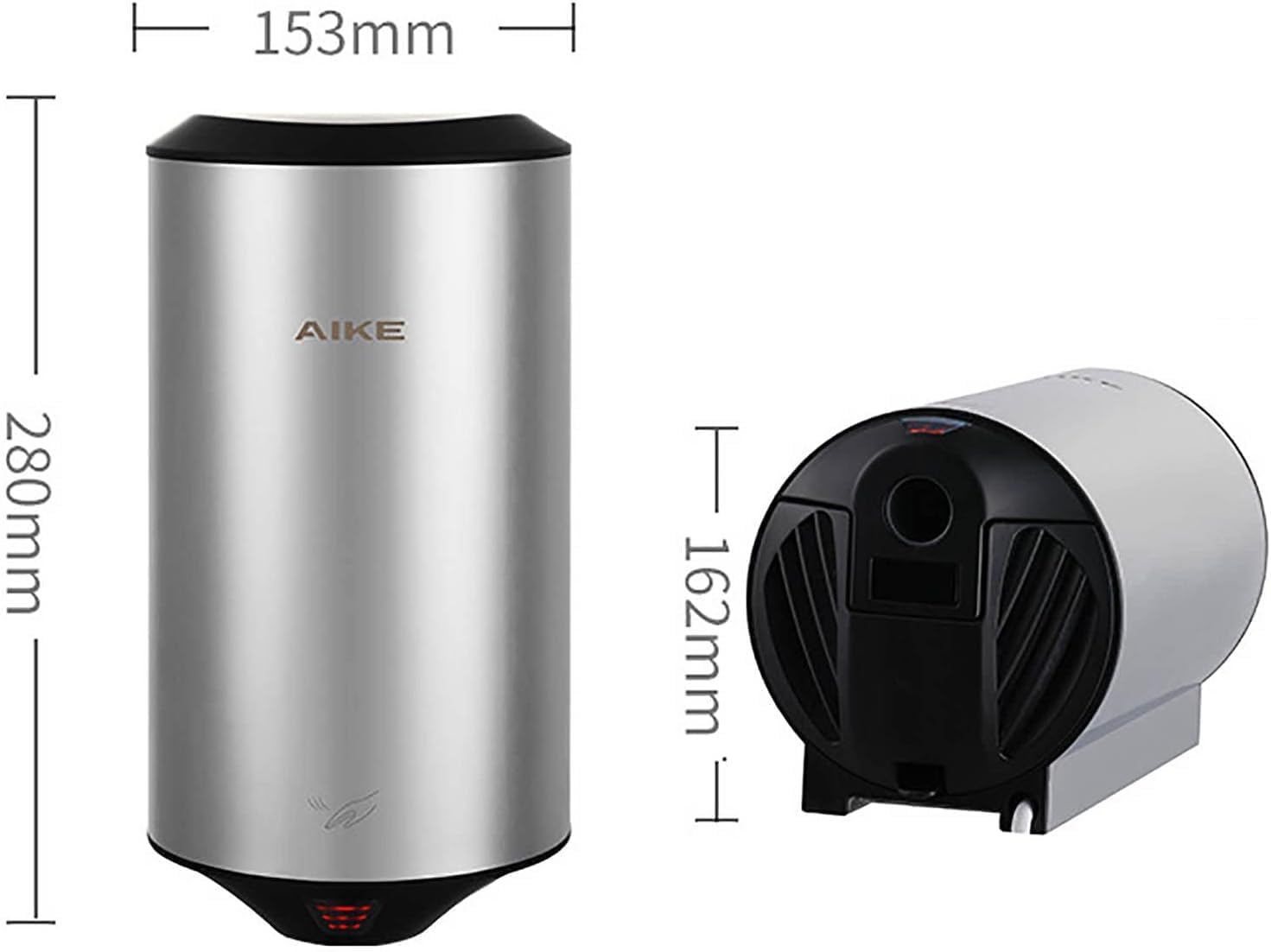 Hand Dryer, Commercial Hand Dryer, 32L/S Air Volume, Commercial Stainless Steel High-Speed Hand Dryer, Wall-Mounted