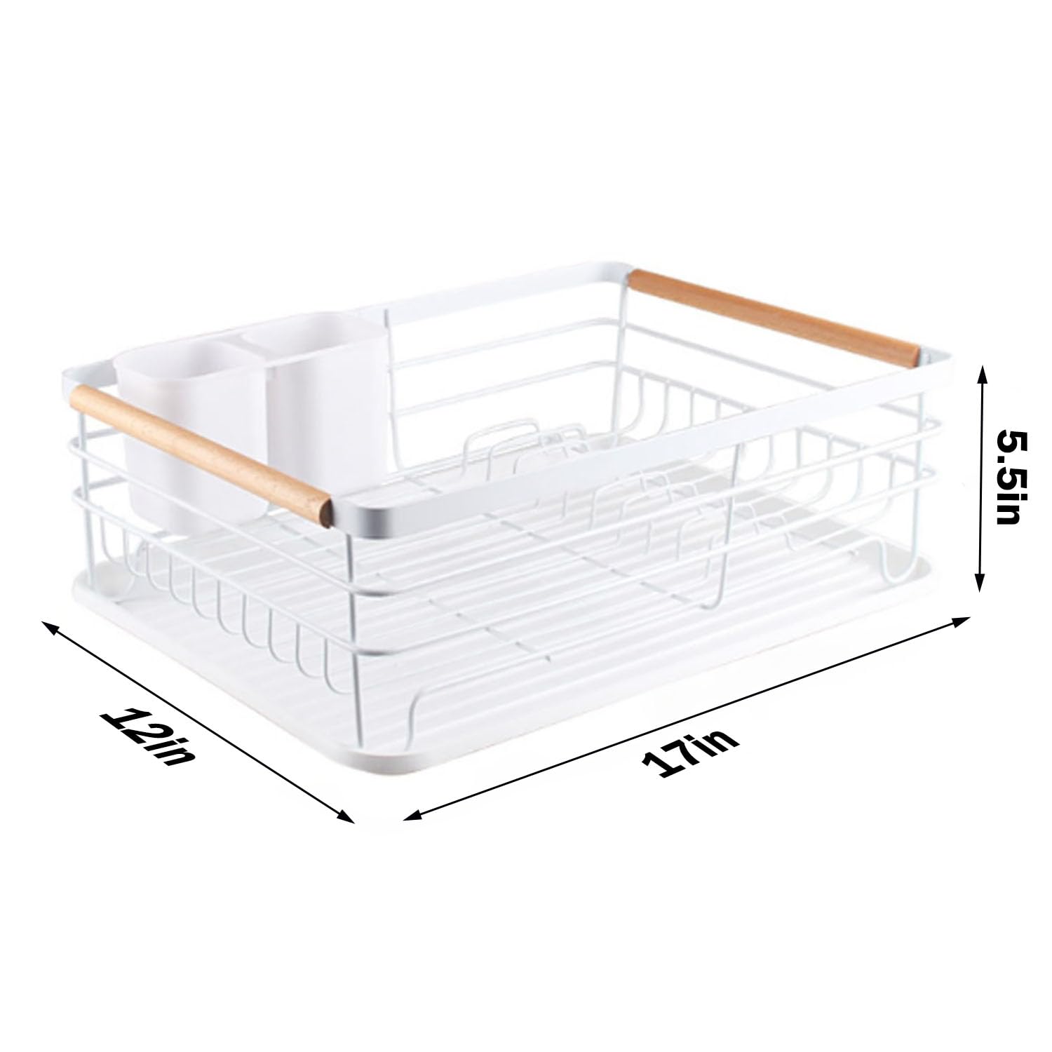 Escurridor de platos con soporte para utensilios, gran capacidad, ahorra espacio, solución de almacenamiento para encimera de cocina para un secado eficiente de los platos