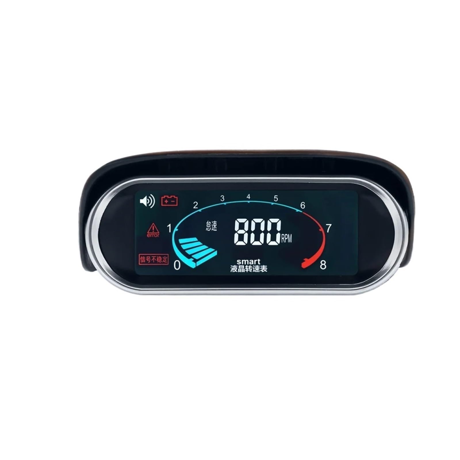 AD Auto Coche LCD Tacómetro Digital Motor Tacómetro Coche Motocicleta RPM Medidor 12/24v 0-9999 RPM Medidor Coche Calibre 1-10 Cilindros