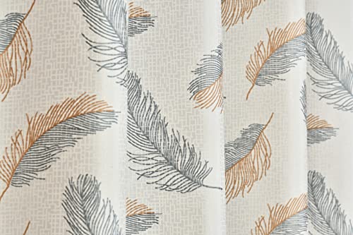 Image of DEVSANG Polyester (2 Print and 1 Solid) Grommet Curtains for Long Door 9 Feet Long Set of 3, Grey - Light-Filtering