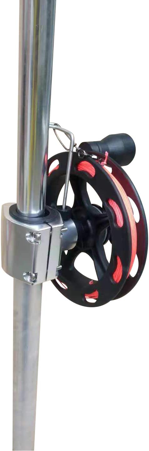 Brocraft Manual 2 Inch Rail Mount Planer Reel with 200 Feet of 200lb Test Line