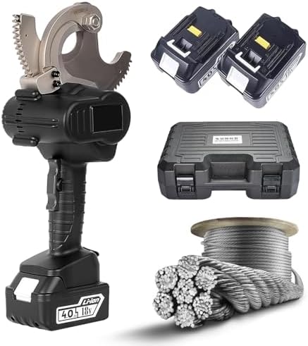 Electric Hydraulic Cable Cutter for Φ54-95mm Al/Cu & 560/1440mm² ACSR - Removable Charging Cable Stripper, Heavy-Duty Ratcheting Cutter, Wire Cutting Tool, 65M Reach