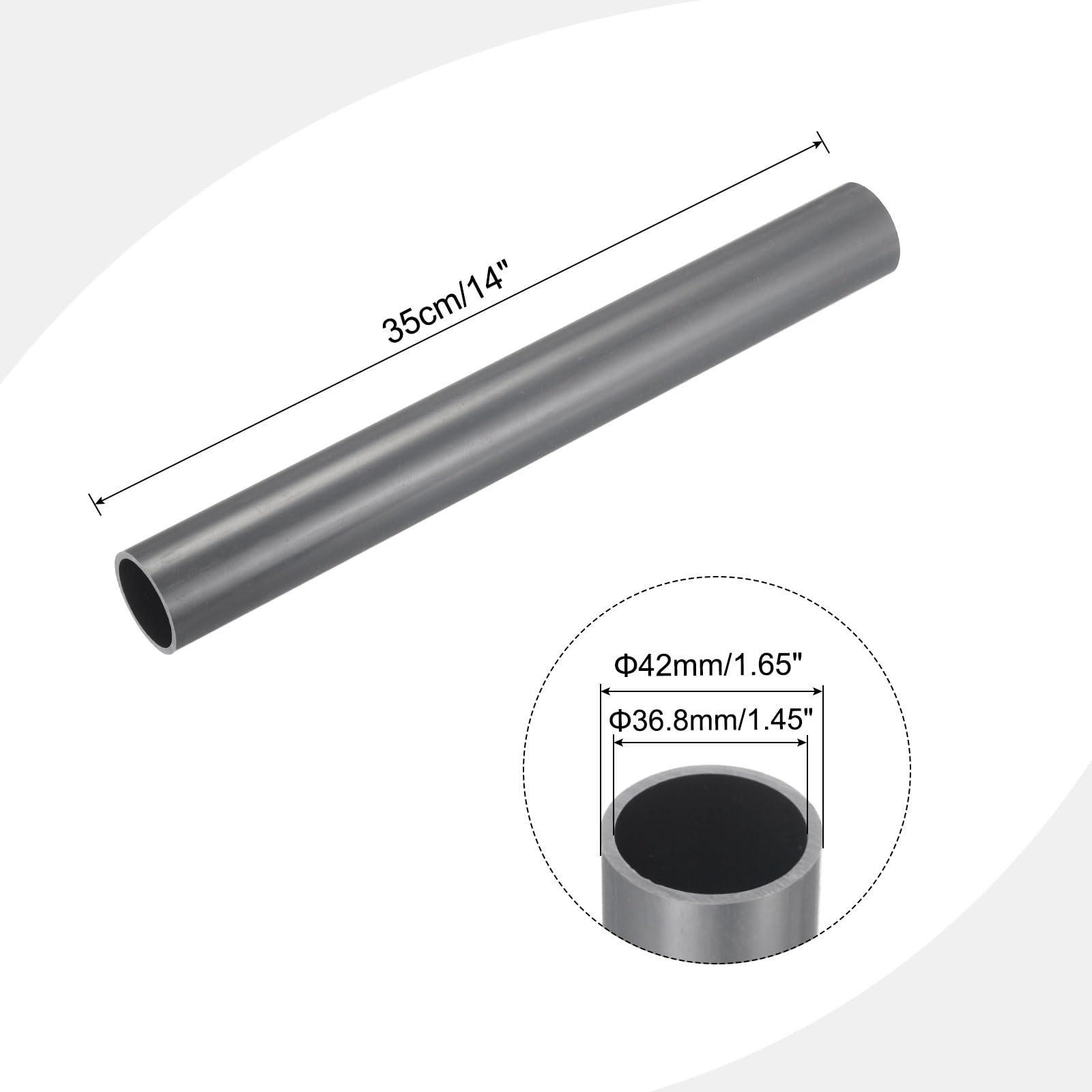 QUARKZMAN Tubo Rigido Rotondo In PVC 40,6mm ID 48mm Od 8 Quot G 574937