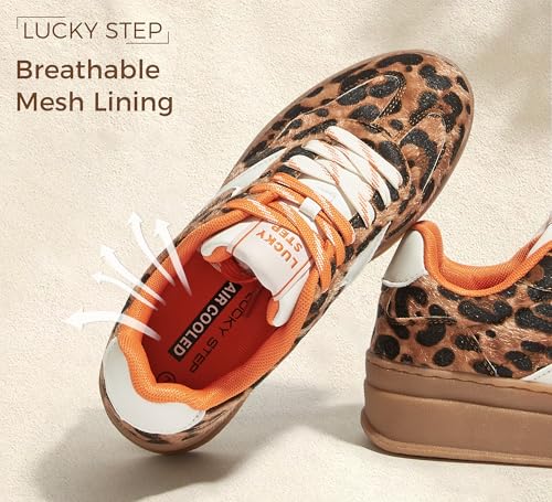 LUCKY STEP Platform Retro Sneakers for Women Fashion Casual Gum Thick Sole Rubber Sole Comfort Skate Tennis Footwear Chunky Trainer Walking Shoes4