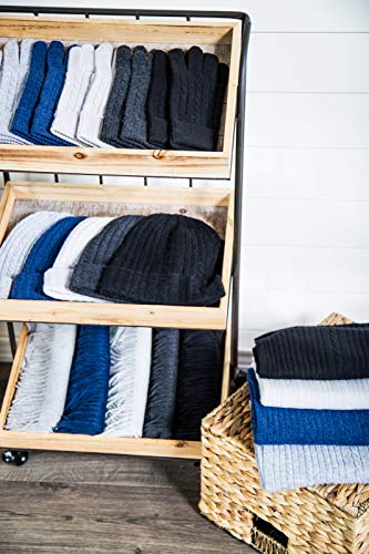 Fishers Finery Women's 100% Cashmere Hat Glove And Scarf Set; Exquisite Box (Stone) #TOP5