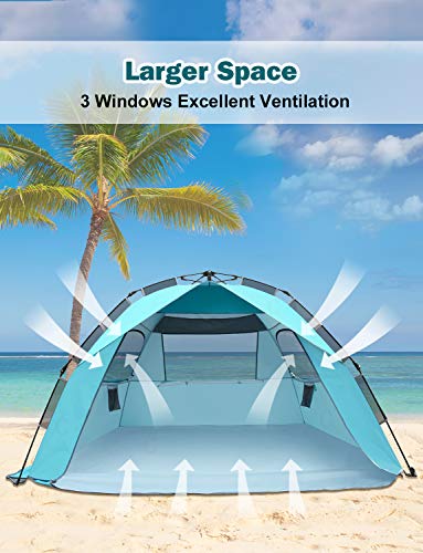 Glymnis Beach Tent Pop Up Beach Tent XL 4-6 Person Easy Setup Portable Sun Shelter UPF 50+ Sun Shade Tent with Carry Bag for Beach Garden Picnic image 1