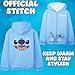 Disney Stitch Hoodie for Girls Teens, 6-14 Years, Fleece Sweatshirt Sherpa Hooded Jacket Zip Up Hoodie, for Girls (13-14 Years, Blue Stitch)
