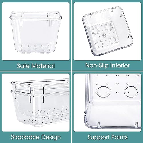 Image of mechdel Drawer Organizer Set /Bathroom and Dressing Table Trays /Cosmetic Display /Bathroom Cosmetic Organizers /Unbreakable Drawer Organizer /Drawer Divider Tray (Transparent, (3 x 3) -10PCS)