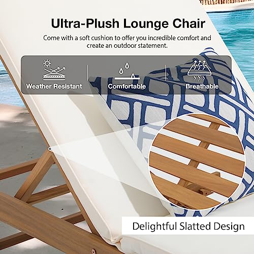 Patiorama Patio Acacia Wood Chaise Lounge Set Of 2 thumb #8