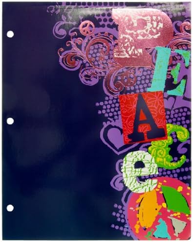 Uptown Girl 12256 2-Pocket Fashion Portfolio, 3 Hole Punched, 11.75 x 9.25 Inches, Assorted Designs