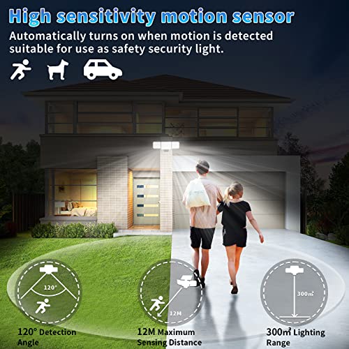 Image of MDCMDCM Solar Lights Outdoor Waterproof Motion Sensor - 416 LEDs 3000 Lumens Super Bright 3 Brightness 3 Modes 360 Illumination 32ft Solar Flood Security Light for Outside (Classic, 1)