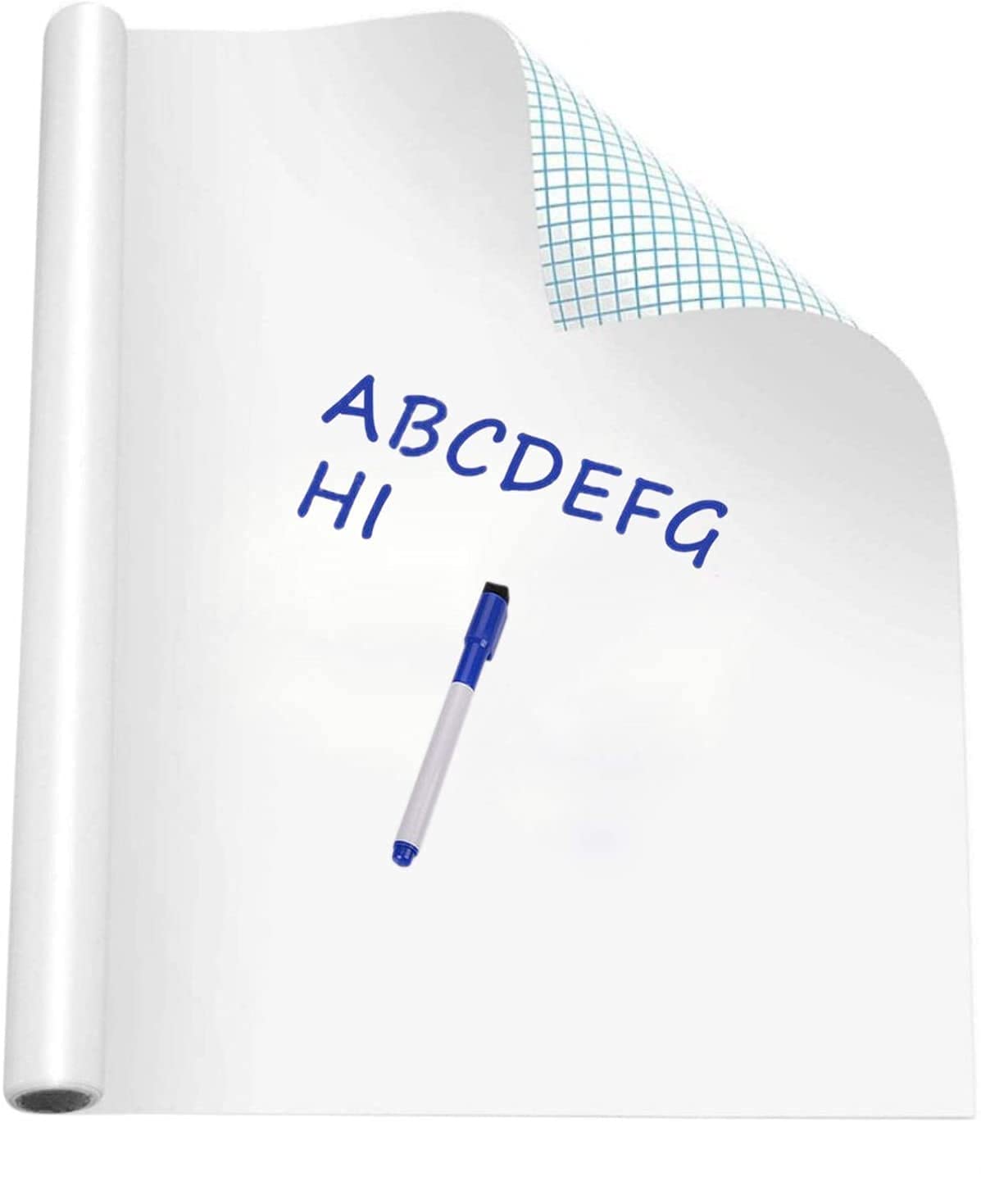 Linian Pizarra Blanca Adhesiva, Pizarra Blanca de Pared Lámina Blanca Pizarrón Adhesiva Fácil Escribir y Borrar 44.5 * 200cm