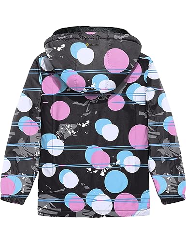 Image of GEMYSE Girl's Waterproof Ski Snow Jacket Hooded Fleece Lined Windproof Winter Jacket