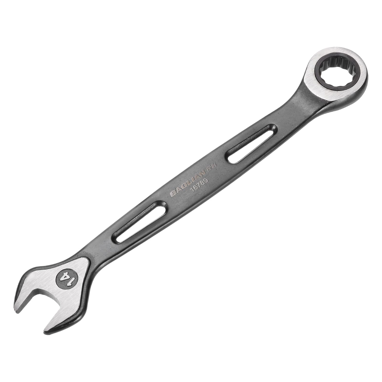 sourcing map Ratcheting Combination Wrench 14mm Metric 12 Point CR-V Electrophoresis Double Box Open-Ended Ratchet Wrenches with 72 Tooth 5° Swing Industrial Grade Spanner Tool for Repair