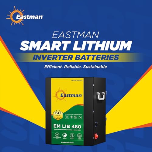 Image of Eastman EM LIB 480 Smart Lithium-Ion Inverter Battery 25.6V 150Ah for Home, Office & Shops | Universal Compatible | Lead Acid Replacement | Zero Maintenance | Fast Charging | 5 Years Warranty