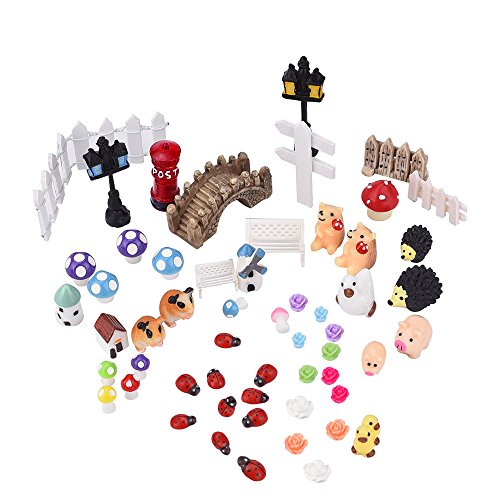 Fata Giardino Ornamento Miniature Fairy Garden, 56 pezzi