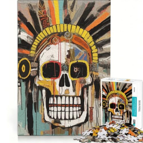 Rompecabezas de 1000 piezas con diseño de calavera Basquiat 38x52cm de gran calidad visual