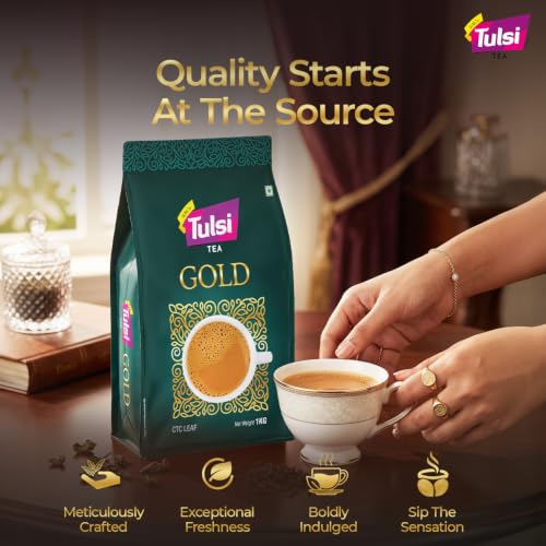 Image of Tulsi Gold Tea CTC Leaf 1KG (Pack of 2)|Pure Assam CTC Leaf