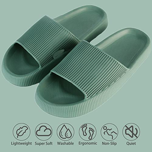 Image of rosyclo Cloud Slippers for Women and Men, Pillow House Slippers Shower Shoes Indoor Slides Bathroom Sandals, Ultimate Comfort, Lightweight, Thick Sole, Non-Slip, Easy to Clean