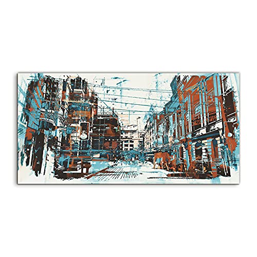 Tableau grunge urban street pour salon moderne image sur verre 100x50cm