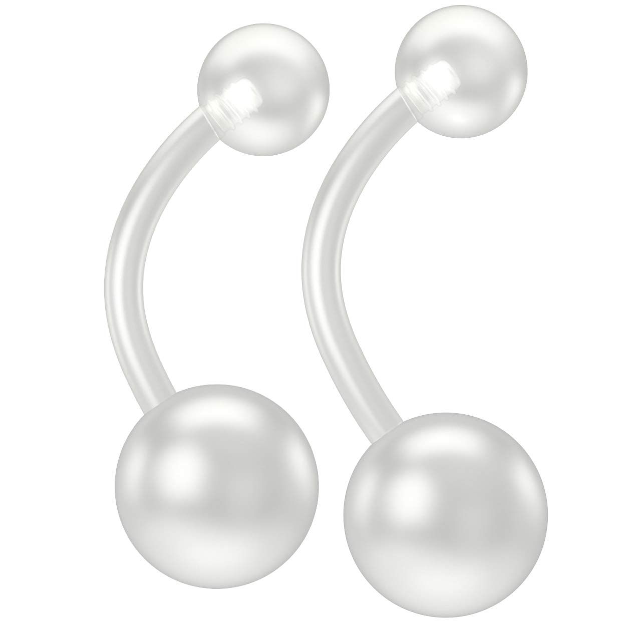 Buy 2pc 14g Flexible Belly Button Retainer Ring Clear Flexible Bioflex