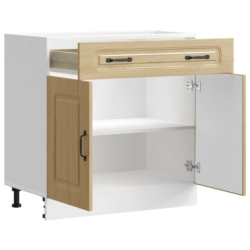 Küchenunterschrank Kalmar Sonoma-Eiche, Holzwerkstoff, 80x46x81,5 cm, mit verstellbaren Füßen, für Küche, Lagerung & Speisekammer