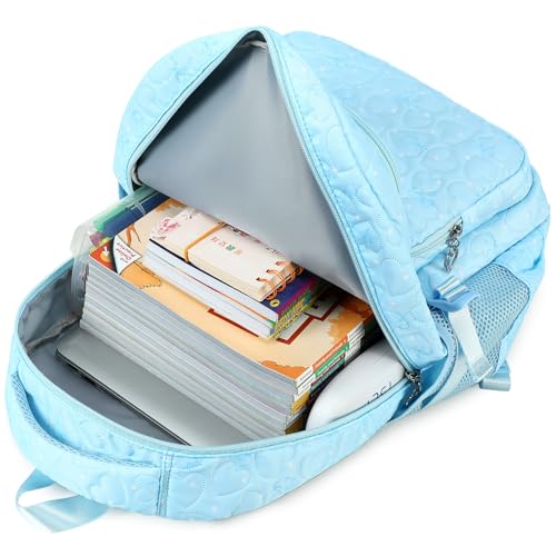 Joyfulife Bow Prints Backpack for Girls Backpack with Lunch Box Kids Bookbags Preschool Kindergarten Primary Elementary School Bags Teens Travel Back Pack (Blue)3