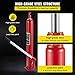 VEVOR Hydraulic Long Ram Jack, 4 Tons/8818 lbs Capacity, with Single Piston Pump and Flat Base, Manual Cherry Picker with Handle, for Garage/Shop Cranes, Engine Lift Hoist, Red