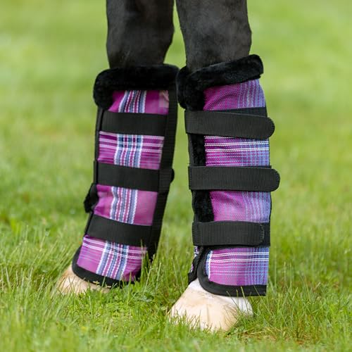 Image of Kensington Protective Products Horse Fly Boots - Fleece Trimmed - Stay-Up Technology - Protection from Insect Bites and UV Rays - Sold in Pairs (2 Boots)