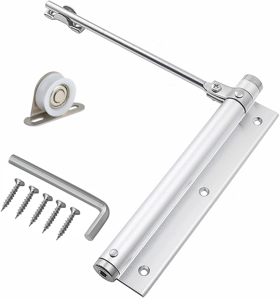 Door Closer Light Duty Aluminum Alloy Adjustable Automatically Door Closers Surface Mounted 88lb (1 Pack)