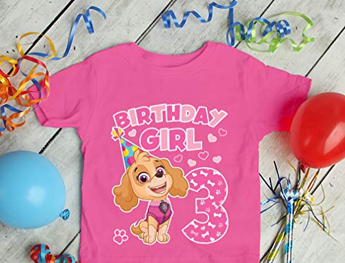 Tstars Time Flies Skye 3rd Birthday Gift Toddler Kids T-Shirt Paw Patrol Birthday Girl Shirt4