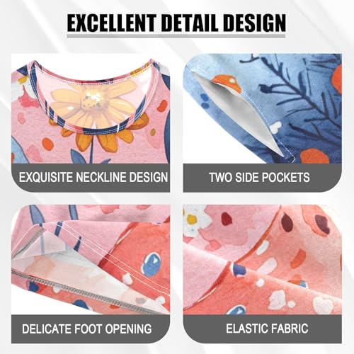 Summer Pajama Set Easter Egg Floral Pattern, Short Sleeve Sleepwear Nightwear4