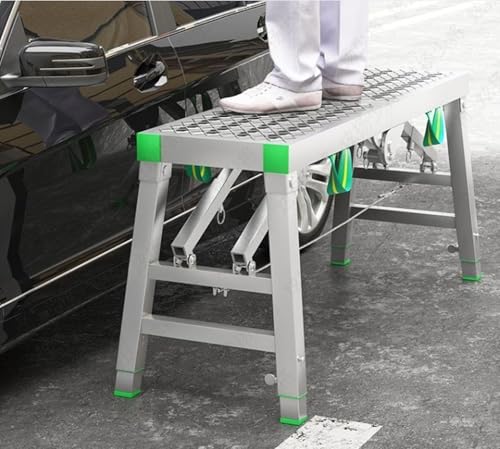 Plataforma de trabajo plegable para evitar caídas en escaleras y techos 2